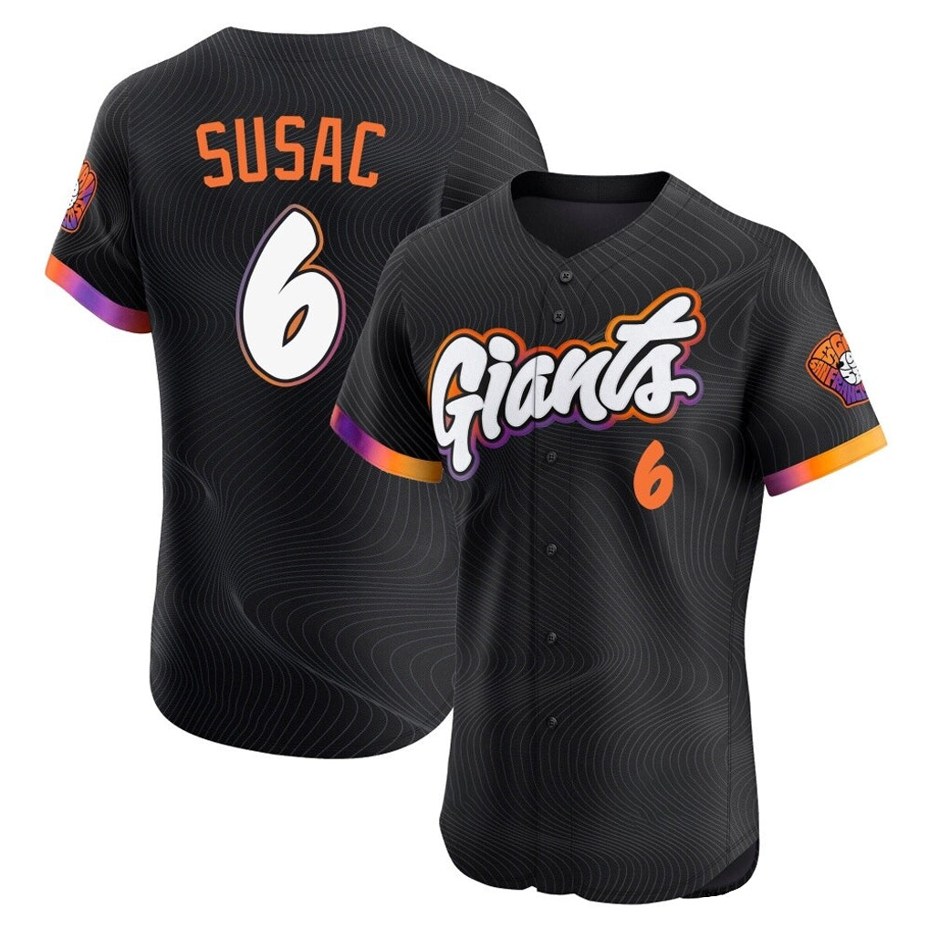 Silnrao SF.Giants #6 Daniel Susac Player Black 2025 City Connect Home Limited Elite Stitched Jerseys