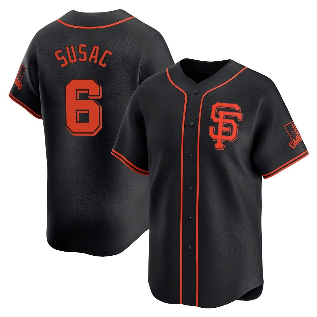 Silnrao SF.Giants #6 Daniel Susac Player  Black 2026 Home Limited Stitched Jerseys