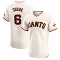 Silnrao SF.Giants #6 Daniel Susac Player Cream Home Limited Elite Stitched Jerseys