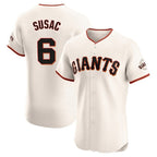 Silnrao SF.Giants #6 Daniel Susac Player Cream Home Limited Elite Stitched Jerseys