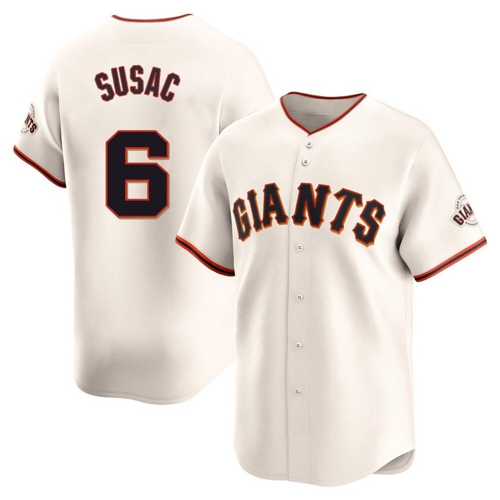 Silnrao SF.Giants #6 Daniel Susac Player Cream Home Limited Stitched Jerseys