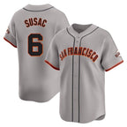 Silnrao SF.Giants #6 Daniel Susac Player Gray Home Limited Stitched Jerseys