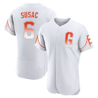 Silnrao SF.Giants #6 Daniel Susac Player White City Connect Home Limited Elite Stitched Jerseys