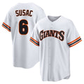 Silnrao SF.Giants #6 Daniel Susac Player White Home Game Stitched Jerseys