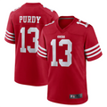 Silnrao SFr.49ers #13 Brock Purdy Player Scarlet Replica Game Stitched Jerseys