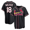 Silnrao St. Louis Cardinals #18 Jordan Walker Player Black Carbon Fashio Game Stitched Jerseys