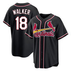 Silnrao St. Louis Cardinals #18 Jordan Walker Player Black Carbon Fashio Game Stitched Jerseys