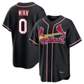 Silnrao St. Louis Cardinals #0 Masyn Winn Player Black Carbon Fashio Game Stitched Jerseys