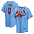 Silnrao St. Louis Cardinals #0 Masyn Winn Player Light Blue  Home Game Stitched Jerseys