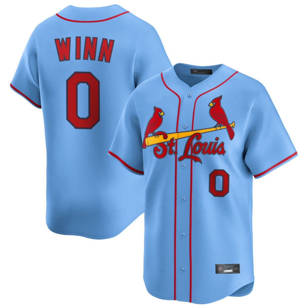 Silnrao St. Louis Cardinals #0 Masyn Winn Player Light Blue Home Limited Stitched Jerseys