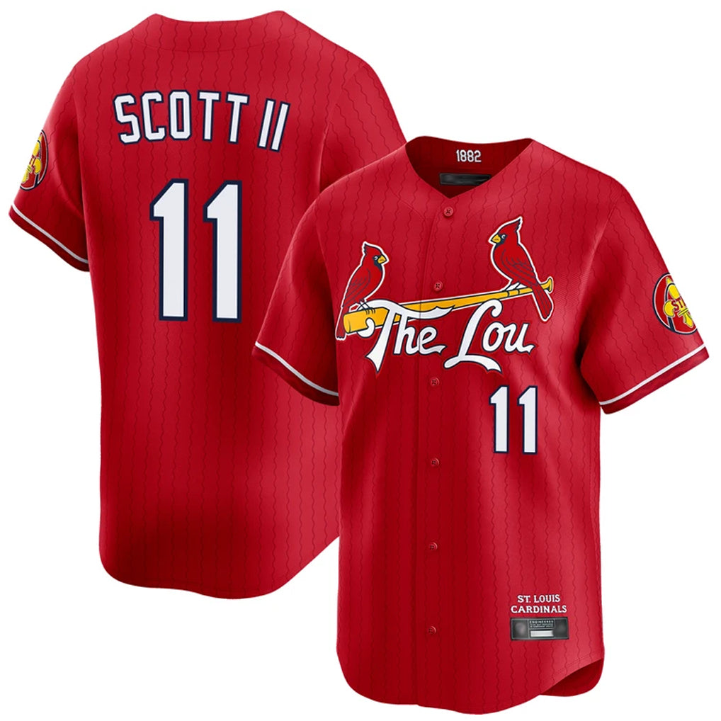 Silnrao St. Louis Cardinals #11 Victor Scott II Player Red City Connect Limited Stitched Jerseys