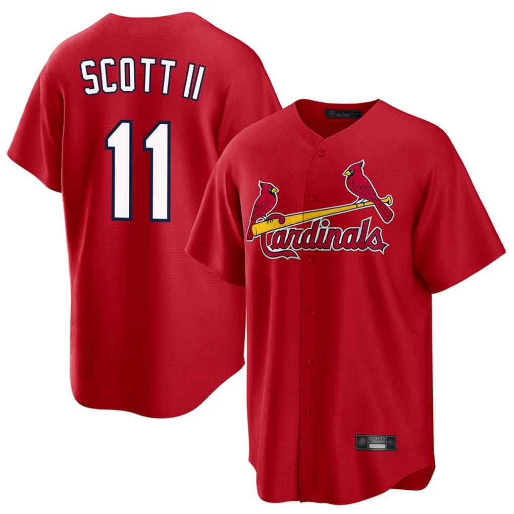 Silnrao St. Louis Cardinals #11 Victor Scott II Player Red Home Game Stitched Jerseys