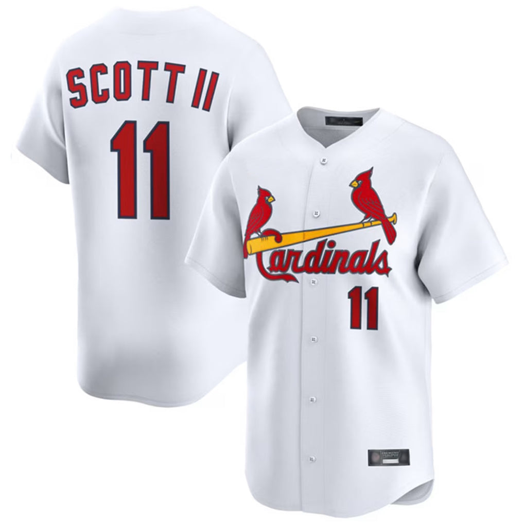Silnrao St. Louis Cardinals #11 Victor Scott II Player White Home Limited Stitched Jerseys