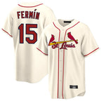 Silnrao St. Louis Cardinals #15 Jose Fermin Player Cream Home Game Stitched Jerseys