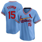 Silnrao St. Louis Cardinals #15 Jose Fermin Player Light Blue City Connect Home T-shirt Stitched Jerseys