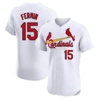Silnrao St. Louis Cardinals #15 Jose Fermin Player White Home Limited Elite Stitched Jerseys