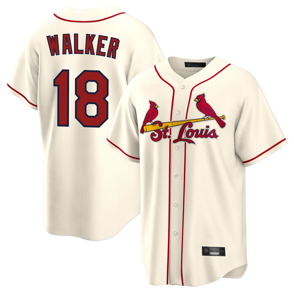 Silnrao St. Louis Cardinals #18 Jordan Walker Player Cream Home Game Stitched Jerseys