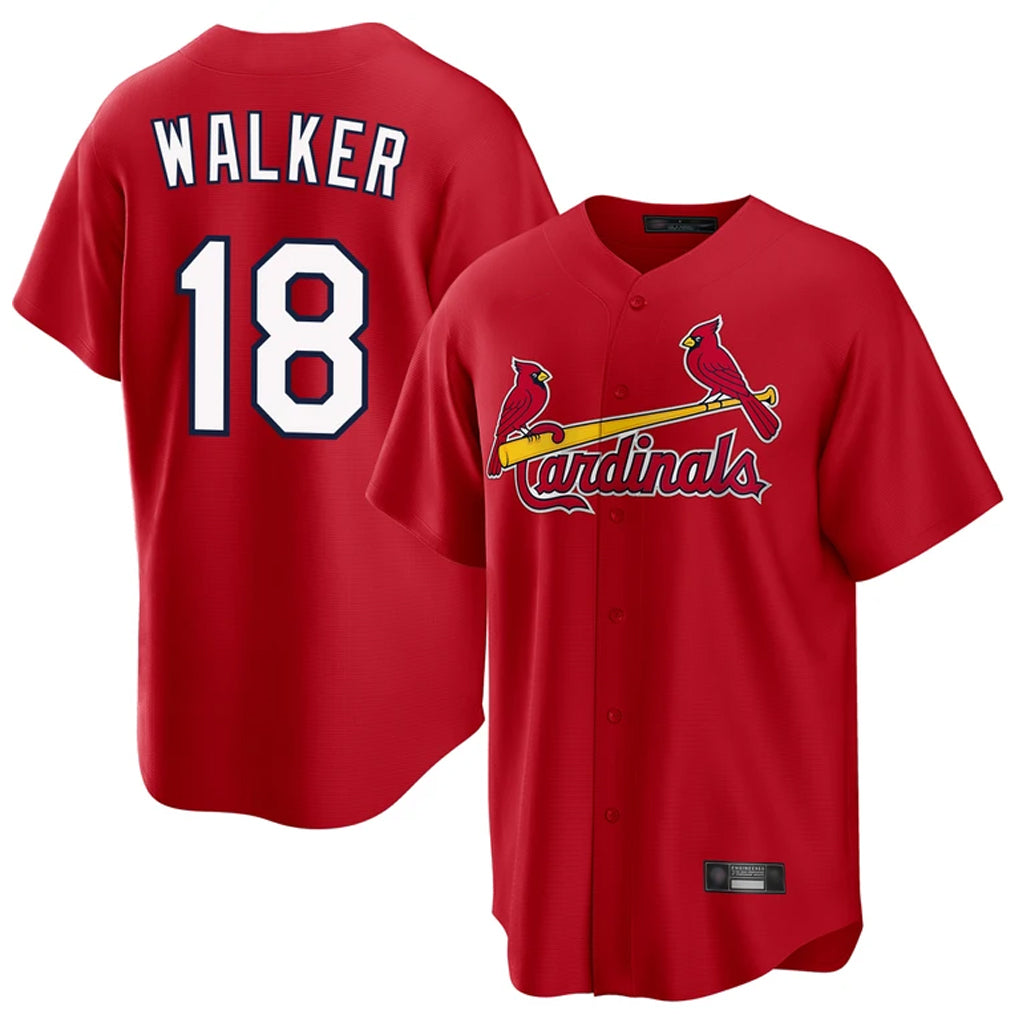 Silnrao St. Louis Cardinals #18 Jordan Walker Player Red Home Game Stitched Jerseys