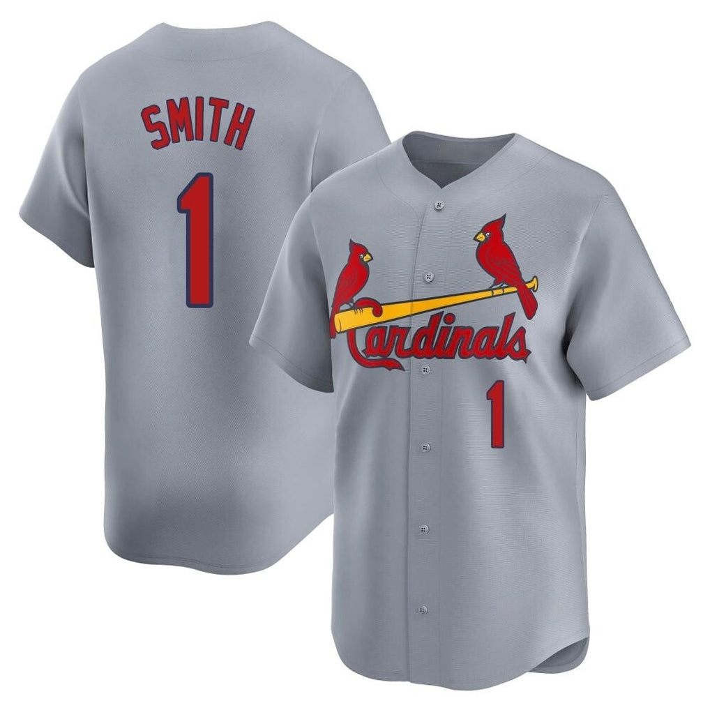 Silnrao St. Louis Cardinals #1 Ozzie Smith Player Gray Home Limited Stitched Jerseys