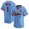 Silnrao St. Louis Cardinals #1 Ozzie Smith Player Light Blue Throwback Cooperstown Collection Limited Stitched Jerseys