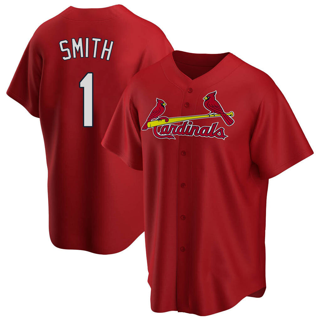 Silnrao St. Louis Cardinals #1 Ozzie Smith Player Red Home Game Stitched Jerseys