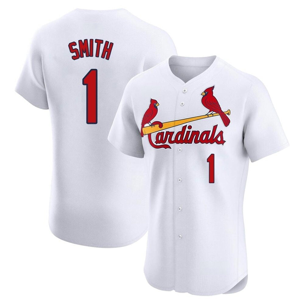 Silnrao St. Louis Cardinals #1 Ozzie Smith Player White Home Limited Elite Stitched Jerseys
