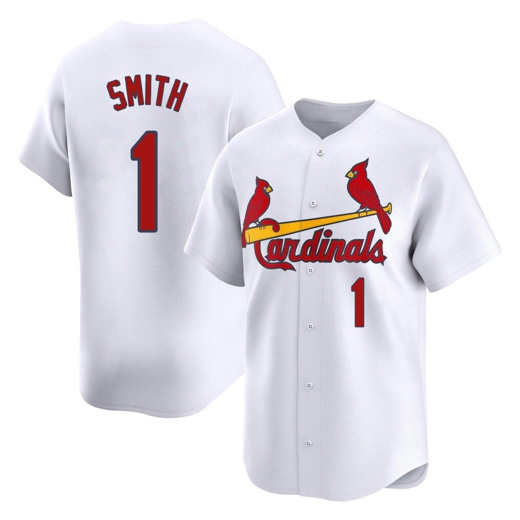 Silnrao St. Louis Cardinals #1 Ozzie Smith Player White Home Limited Stitched Jerseys