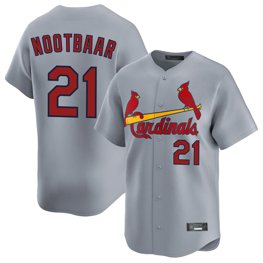 Silnrao St. Louis Cardinals #21 Lars Nootbaar Player Gary Home Limited Stitched Jerseys