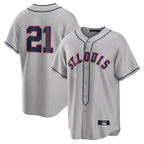 Silnrao St. Louis Cardinals #21 Lars Nootbaar Player Gray Classic Replica Game Stitched Jerseys