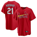 Silnrao St. Louis Cardinals #21 Lars Nootbaar Player Red Home Game Stitched Jerseys