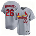 Silnrao St. Louis Cardinals #26 JJ Wetherholt Player Gray Home Limited Stitched Jerseys