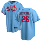 Silnrao St. Louis Cardinals #26 JJ Wetherholt Player Light Blue Home Game Stitched Jerseys