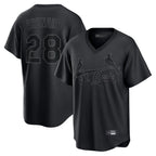 Silnrao St. Louis Cardinals #28 Nolan Arenado Player Black City Connect T-shirt Stitched Jerseys