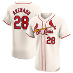 Silnrao St. Louis Cardinals #28 Nolan Arenado Player Cream Home Limited Elite Stitched Jerseys