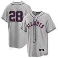Silnrao St. Louis Cardinals #28 Nolan Arenado Player Gray Home Replica Stitched Jerseys