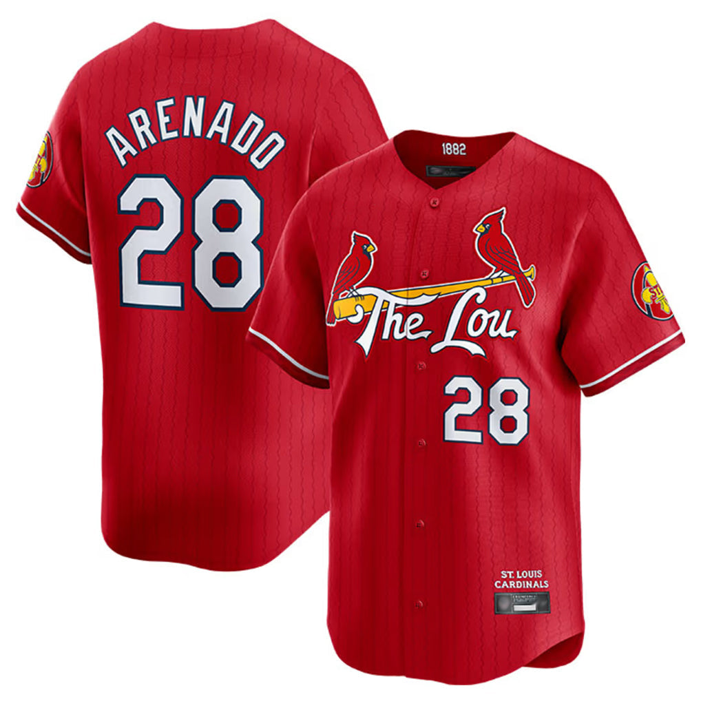 Silnrao St. Louis Cardinals #28 Nolan Arenado Player Red City Connect Limited Stitched Jerseys