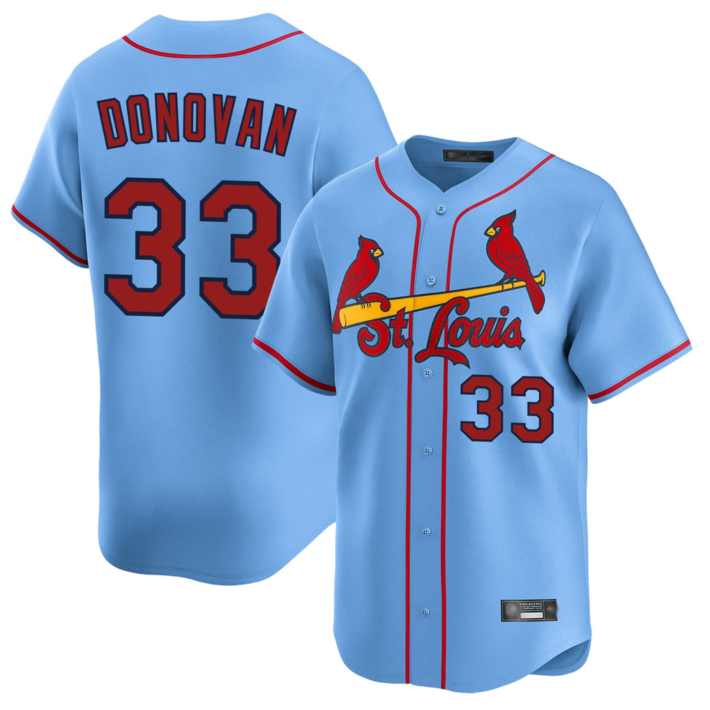 Silnrao St. Louis Cardinals #33 Brendan Donovan Player Light Blue Home Limited Stitched Jerseys