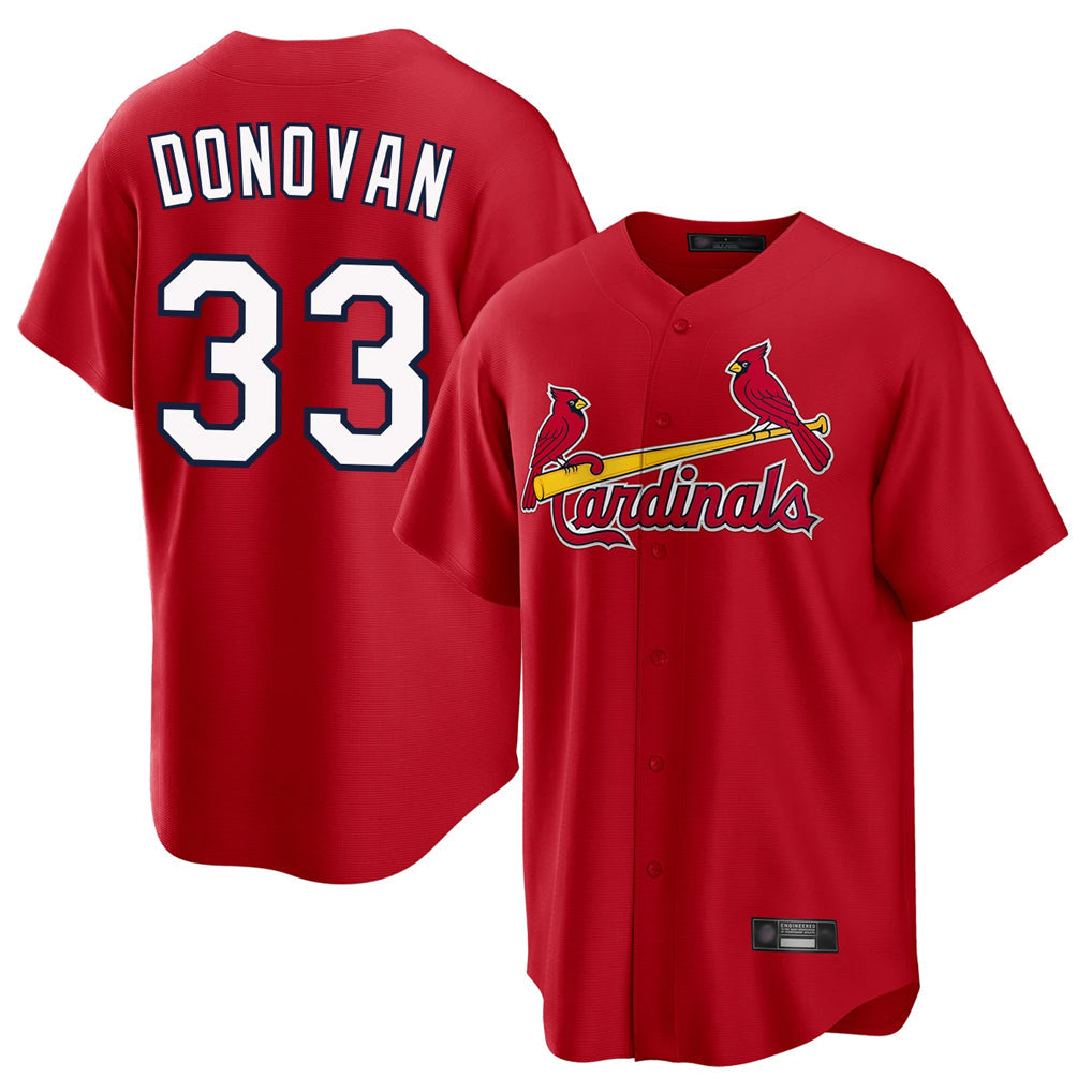 Silnrao St. Louis Cardinals #33 Brendan Donovan Player Red Home Game Stitched Jerseys