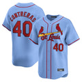 Silnrao St. Louis Cardinals #40 Willson Contreras Player Light Blue Home Limited Stitched Jerseys