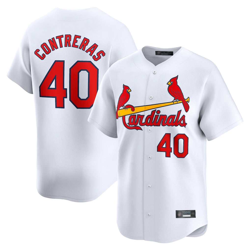 Silnrao St. Louis Cardinals #40 Willson Contreras Player White Home Limited Stitched Jerseys