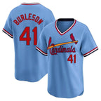Silnrao St. Louis Cardinals #41 Alec Burleson Player Light Blue City Connect Home T-shirt Stitched Jerseys