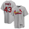 Silnrao St. Louis Cardinals #43 Pedro Pages Player Gray Home Game Stitched Jerseys