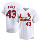 Silnrao St. Louis Cardinals #43 Pedro Pages Player White Home Limited Stitched Jerseys