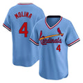 Silnrao St. Louis Cardinals #4 Yadier Molina Player Light Blue City Connect Home T-shirt Stitched Jerseys