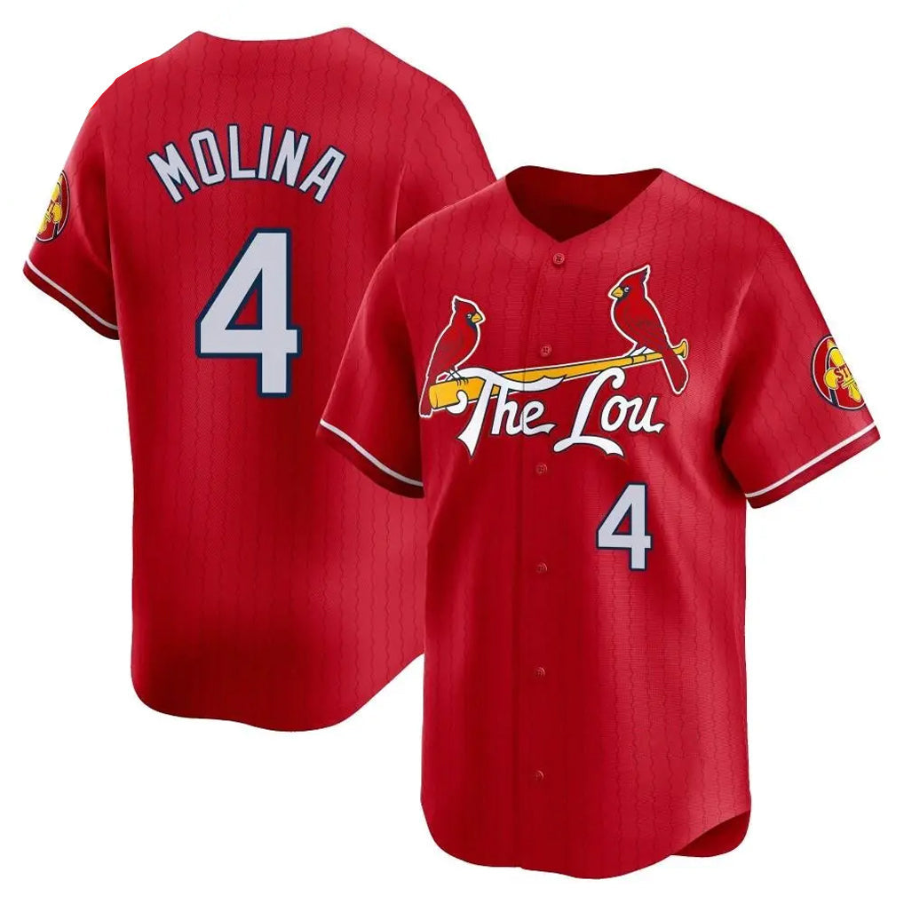Silnrao St. Louis Cardinals #4 Yadier Molina Player Red City Connect Limited Stitched Jerseys