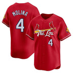 Silnrao St. Louis Cardinals #4 Yadier Molina Player Red City Connect Limited Stitched Jerseys
