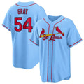 Silnrao St. Louis Cardinals #54 Sonny Gray Player Light Blue Home Game Stitched Jerseys