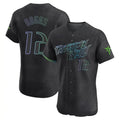 Silnrao T.Bay Rays #12 Wade Boggs Player Black City Connect Home Limited Elite Stitched Jerseys