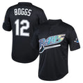 Silnrao T.Bay Rays #12 Wade Boggs Player Black Mitchell & Ness Cooperstown Collection Mesh Batting Practice Stitched Jerseys