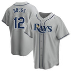 Silnrao T.Bay Rays #12 Wade Boggs Player Gray Home Game Stitched Jerseys